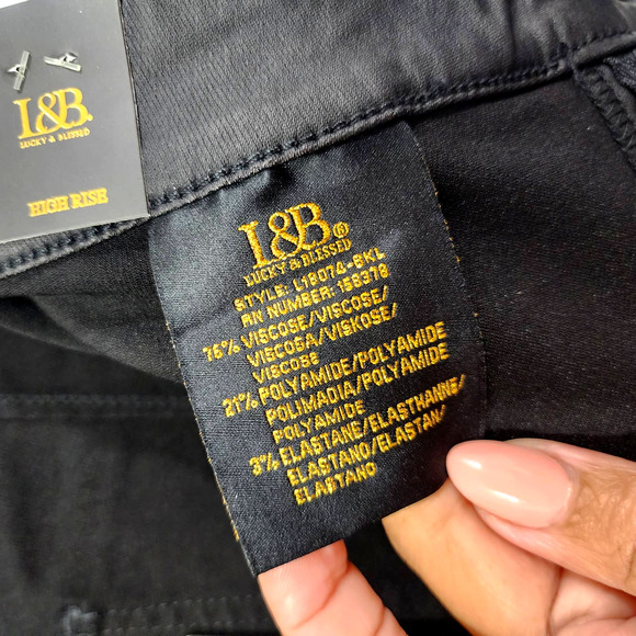 Lucky & Blessed Black Leather High-Rise Extreme Flare Jeans Women's Plus Size 16 - Picture 10 of 16